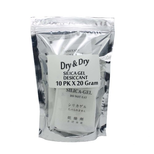 20 gram pack of 10 "dry&dry" silica gel p…
