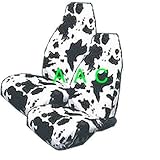 Set of 2 Universal-fit Animal Print Front Bucket Seat Cover - Cow