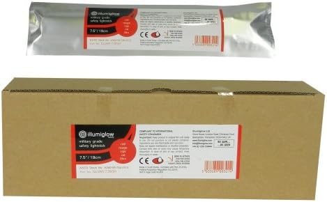 Illumiglow 7.5" Military Grade Safety Light Stick Wrist Band, Red - 5 Hour (36 Pack)