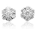 14k White Gold Cluster Diamond Earrings Studs (HI, I1-I2, 0.50 carat)