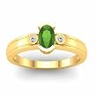 14K Yellow Gold Emerald and Diamond Ring