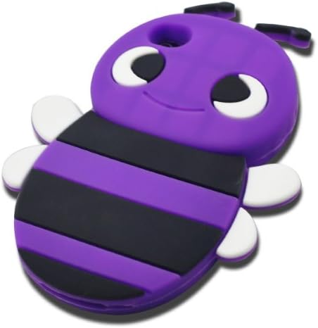 Angelseller XKM New 3d Lovely 3D Bee Shape Soft Silicone Gel Back Case Cover For Apple IPhone 4S/4/4G (Purple)