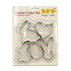 5 Piece Easter Metal Cookie Cutter Set-Bunny Chick Egg: Toys &amp; Games