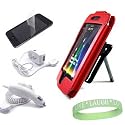 Apple iPod Touch 2nd Generation Accessory Kit : Includes Red Case With Built In Kick Stand and Belt Clip + Home/ Travel Charger + Car Charger + Screen Protector + Live*Laugh*Love Wrist Band!!! (Ipod Touch Not Included)