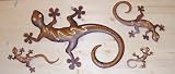 Eigenschaften Haus und Gärtchen  / Geckos aus Metall 4-er Set braun