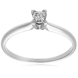 10k Choice of White or Yellow Gold Princess Cut Solitaire Diamond Engagement Ring (1/4 ct, J-K Color, I2-I3 Clarity)