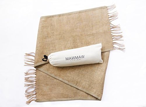 MAWMAW LIVING Burlap Table Runner with Fringes 14x72" (14x72)