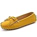 SUNROLAN Women's Polyurethane Suede Moc Toe Penny Loafers Slip On Flat Kitly Moccasin Shoes