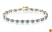 Yellow Gold Overlay Sterling Silver Blue Topaz Bracelet, 7