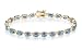 Jewelry : Yellow Gold Overlay Sterling Silver Blue Topaz Bracelet, 7"