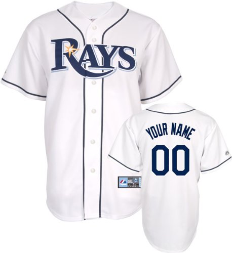 MLB Boys' Tampa Bay Rays Replica Jersey Personalized (White, Small)