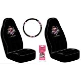 Ed Hardy Love Kills Slowly Seat Covers & Steering Wheel Cover 3-pc Set