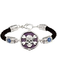 Guy Harvey Purple Enamel Pirate Leather Bracelet