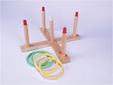 Deluxe Wooden Ring Toss Game with a 17