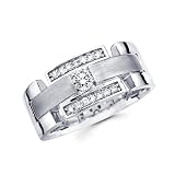 10KT RD DIA MEN'S WED BND 0.04Ct