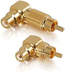 Right Angle RCA M/F Adapters - 2pkAdapt an RCA jack to a right-angled RCA jack, or an RCA plug to a right-angled RCA plug