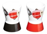 PAUL & JOE - PJCOQPOIS - Ensemble de 2 Coquetiers - Décor Poissons - Porcelaine