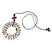 Egyptian Medallion Resin Pendant Necklace with Shell Accents
