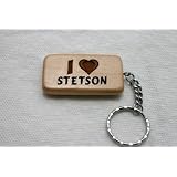 I Love Stetson Wooden Keychain by Shop Zeus
