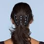 Diamond Large Black and Torqoise Double Comb Hair Clip By Hairzing