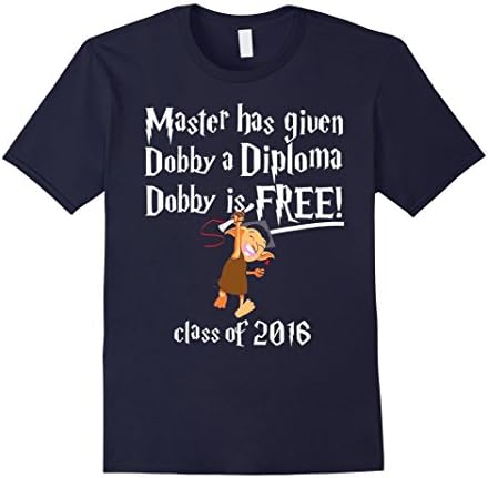 Men's Master Has Given Dobby A Diploma Dobby is Free Class Small Navy