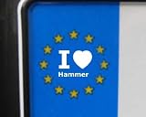 Produkt-Bild: 4 Aufkleber - WEI&szlig; - I love Hammer - Nummernschild, Spiegel, Handy Sticker