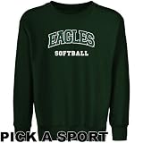Eastern Michigan Eagles Youth Forest Green Custom Sport Arch Applique Crew Neck Fleece Sweatshirt - (Large)