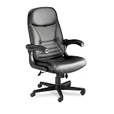 Mayline Products - Mayline - Big & Tall Executive Chair with Upholstered Arms, Black Leather - Sold As 1 Each - Specifically designed for larger individuals. - Provides comfort and long-lasting performance for people weighing up to 450 lbs. - Integral lumbar support for back comfort. - Unique upholstery capped arms rotate up and out of the way. - Five-star base has casters for easy mobility.