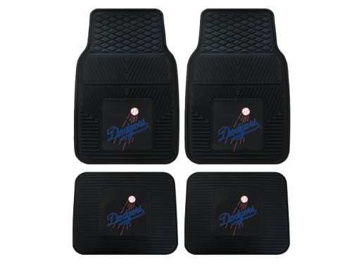 A Set of 4 MLB Universal Fit Front and Rear All-Weather Floor Mats - Los Angeles Dodgers