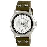 Nine West Womens NW1165GNGN Silver-Tone Round 