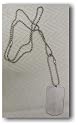 G.I. TYPE SILVER Colored DOG TAG on 24" Ball Chain