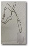 G.I. TYPE SILVER Colored DOG TAG on 24 Ball Chain