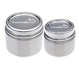 LunchBots Rounds Stainless Steel Leak-Proof Food Container Set, 8-Ounce and 16-Ounce