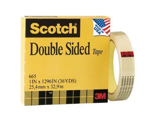 ScotchÂ® Double Sided Tape 665, 1 Inch x 1296 Inches, Boxed