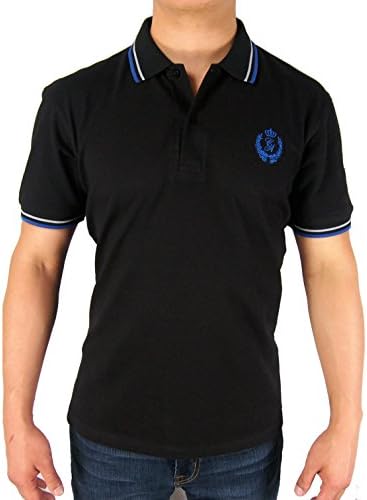 Caballero Men's Twin-Tipped Slim Fit Polo Shirt (Blue, Large)