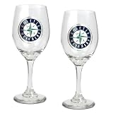 MLB Seattle Mariners 14-Ounce Wine Glass (Set of Two)