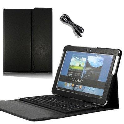 SqdealÂ® Black Synthetic Pu Leather Wireless Bluetooth Keyboard for Samsung Galaxy Tab 2 10.1 P5100 P5110 5113 Tablet