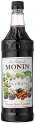 Monin Spice Berry Flavored Syrup, 33.8-Ounce Plastic Bottle (Pack of 4)