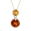 Necklace With 3.60ctw Genuine Citrines and Clean Diamonds Crafted in Yellow Gold Length 18in