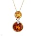 Necklace With 3.60ctw Genuine Citrines and Clean Diamonds Crafted in Yellow Gold Length 18in