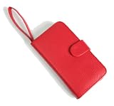 jnt RED Card Holder Wallet Leather Case Cover+strap for Apple iPhone 4 4G 4S