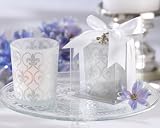 Fleur-de-lis Frosted-Glass Tea Light Holder set of 4