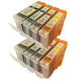Canon Pixma MP510 compatible printer ink cartridges - 8 pack (2 Black, 2 Cyan, 2 Magenta, 2 Yellow) to replace PGI-5 and CLI-8 cartridges. Fitted with latest version chips.'