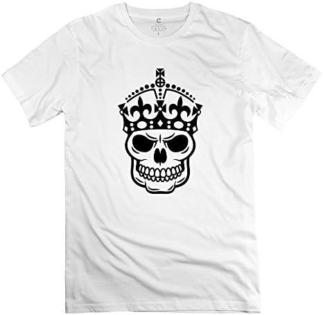 MAD Funny Keep Calm Skull Crown T-shirt - Male's Tee White Size XXL