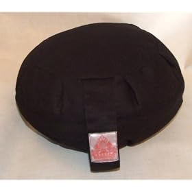 Zen Black Zafu Meditation Cushion Filled with Organic Buckwheat Husks