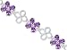 Antique Flower Design 9.50 carats total weight Oval Cut Amethyst White CZ Gemstone Bracelet in Sterling Silver