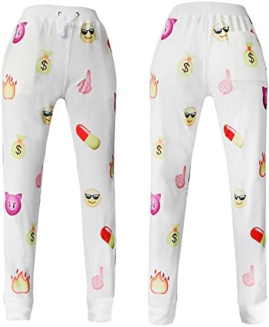 YY trend White Print Fire Dollor Devil Pill Jogger Sweatsuits Men