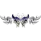 Beautiful Dark Purple Tribal Butterfly Mask Sticker by Fantasy Pin-up Artist, Michael Landefeld