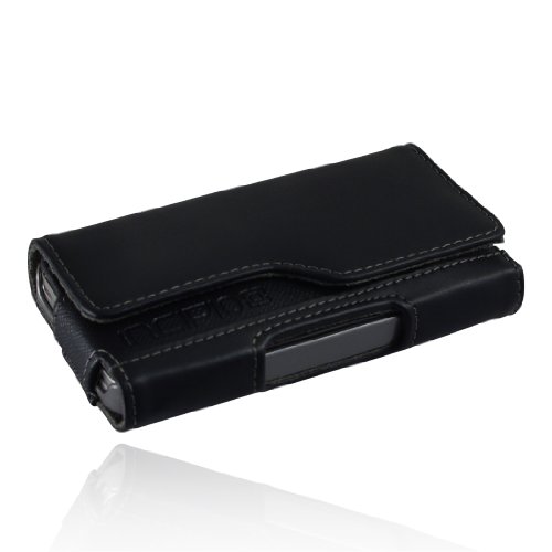 Incipio iPhone 4/4S Premium Leather Holster Case - 1 Pack - Carrying Case - Retail Packaging - Black-Incipio