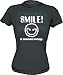 SMILE It Confuses People SMILEY FACE LOGO Women's tee Shirt in 6 Colors Small thru XL